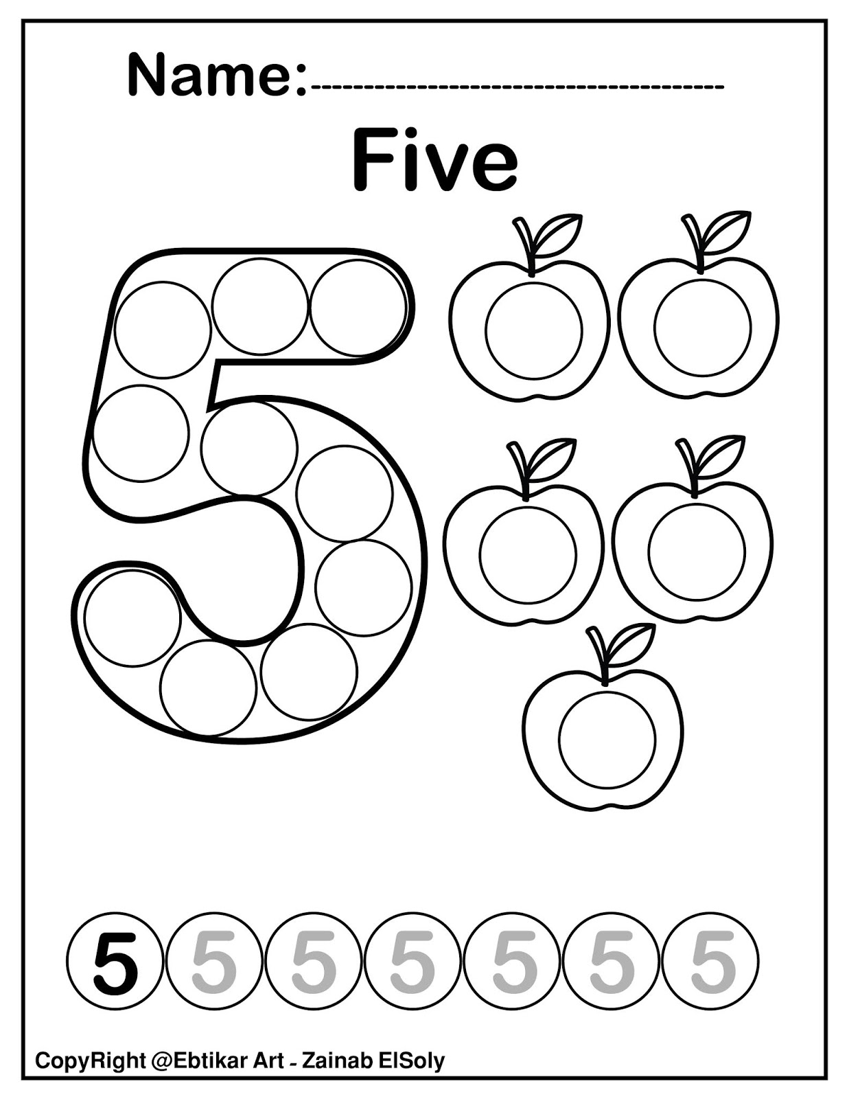 Dot Art Counting Printable Worksheets