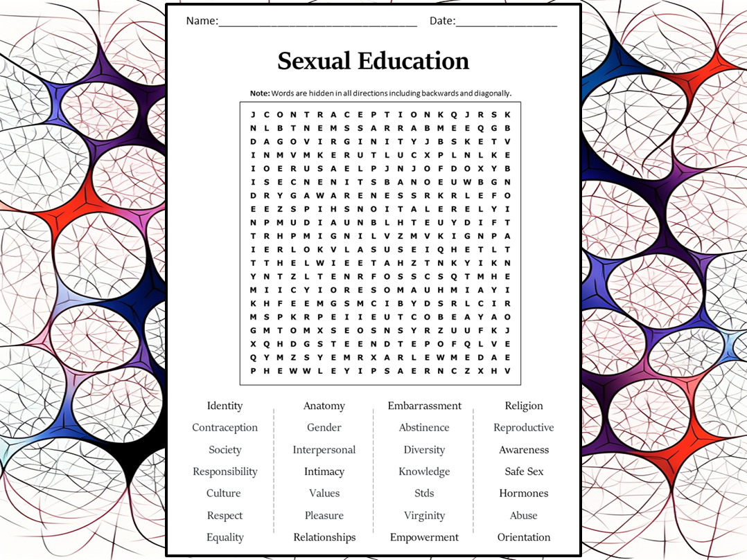 Canadian Sex Education Worksheets Printable
