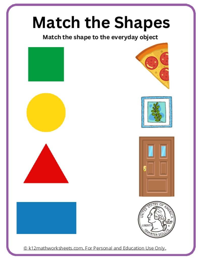 Kindergarten Shapes Worksheets Printable