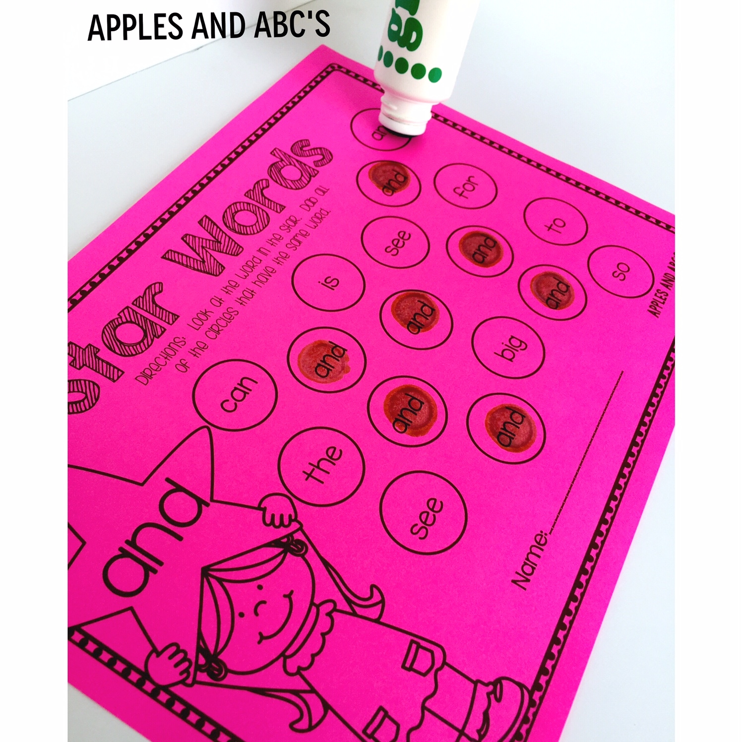 Apples And Abc'S Sight Words Worksheets Printable