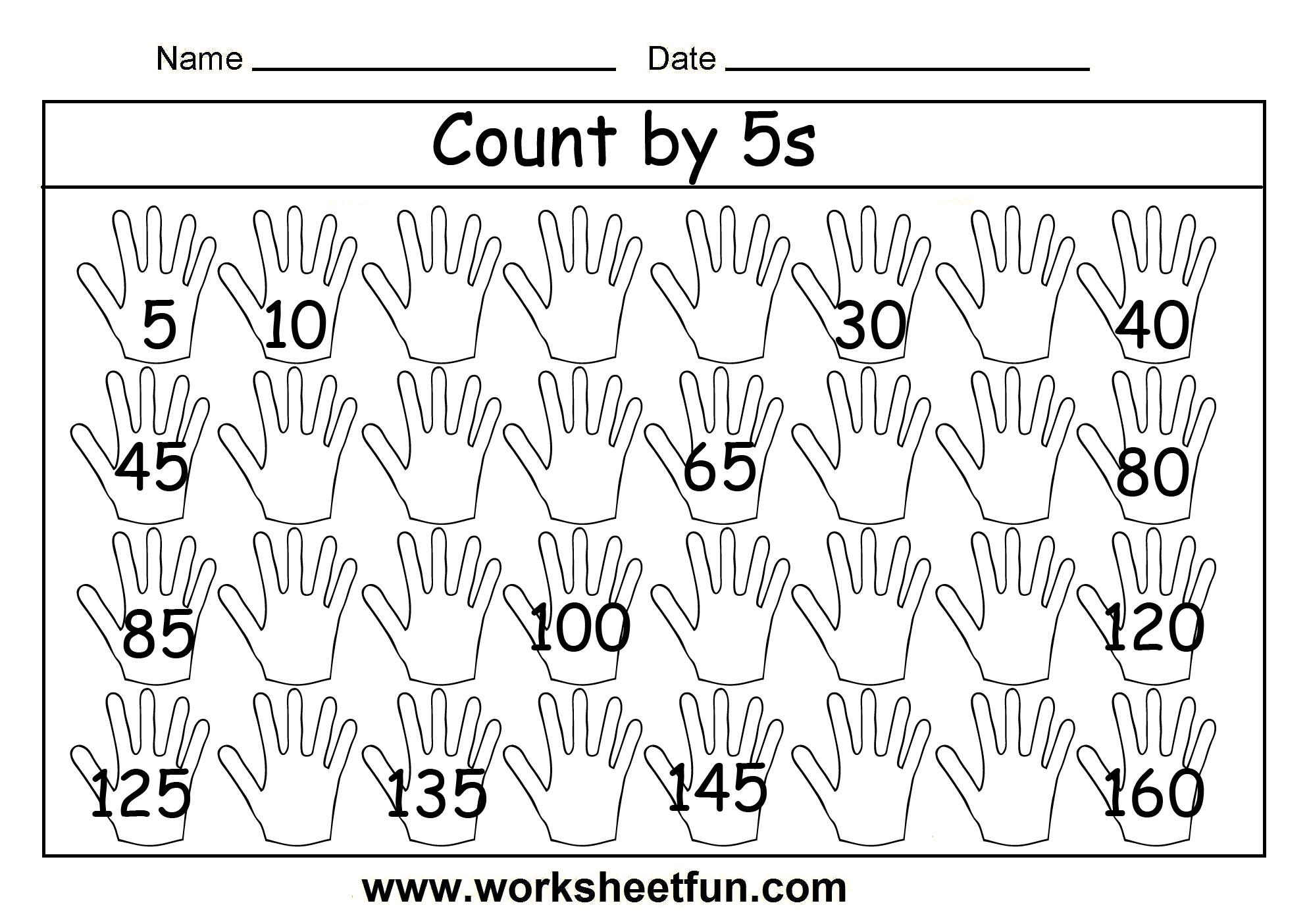 Counting By 5'S Free Printable Worksheets