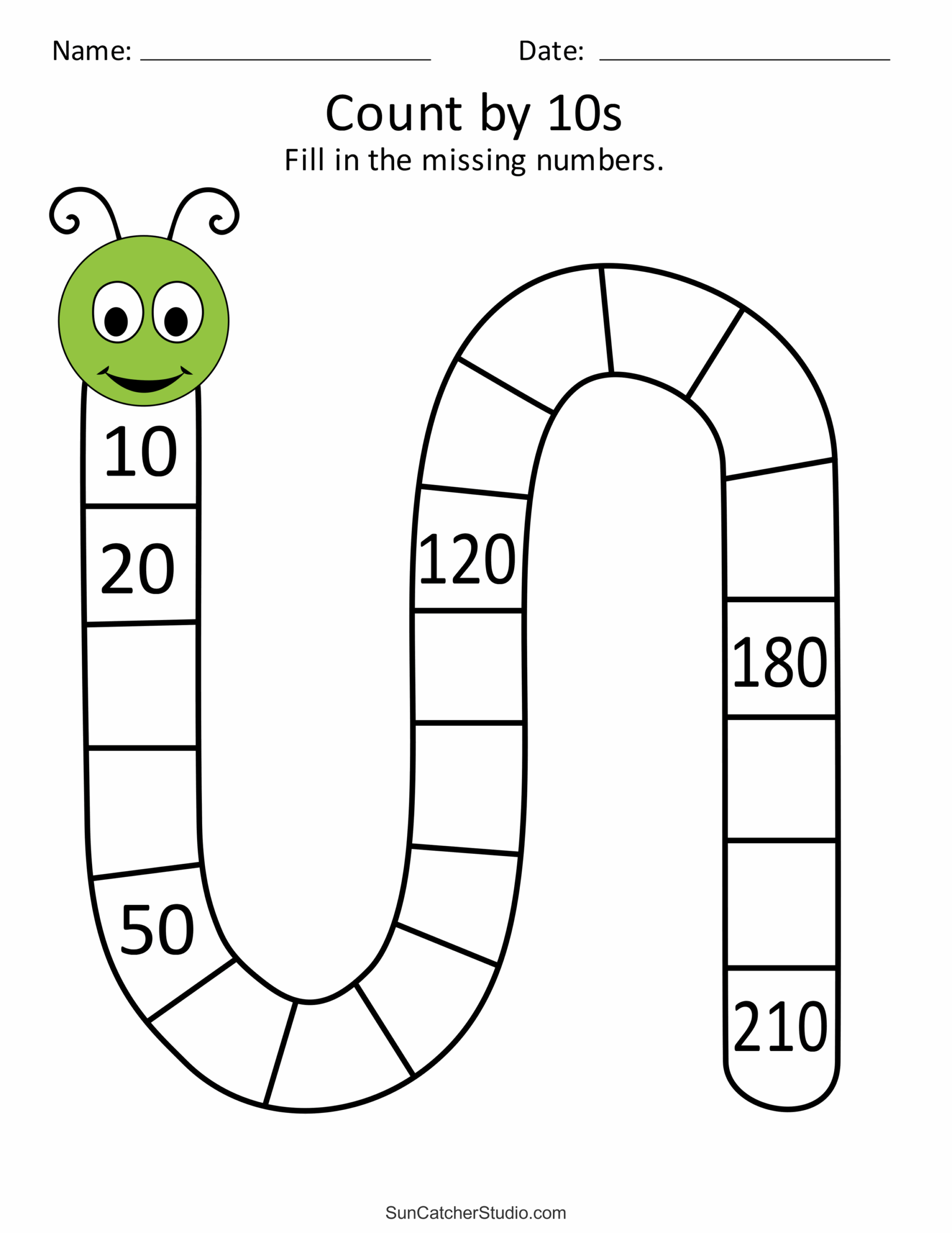 Counting By 10'S Free Printable Worksheets