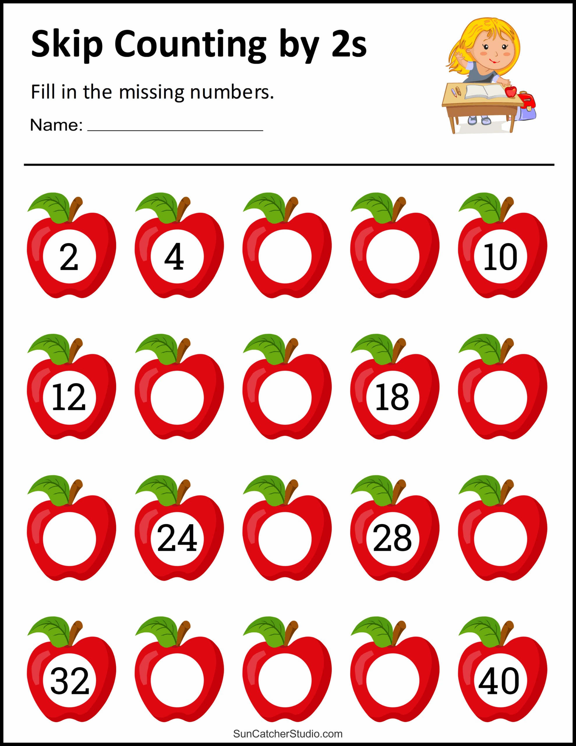 Counting By 2 Free Printable Worksheets Kindergarten