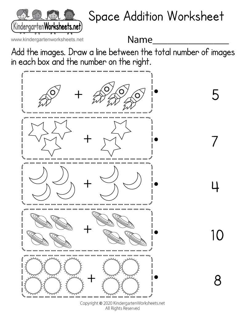 Kindergarten Space Worksheets Printable
