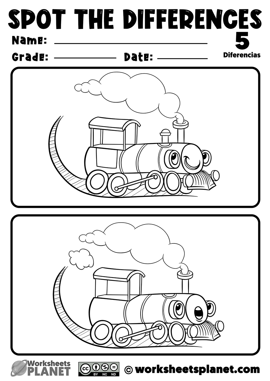 Find The Differences Printable Worksheets