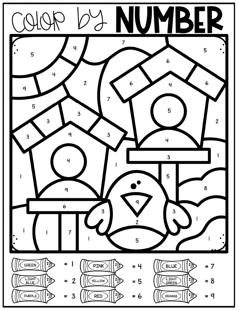 Color By Numbers Worksheets Printable Free