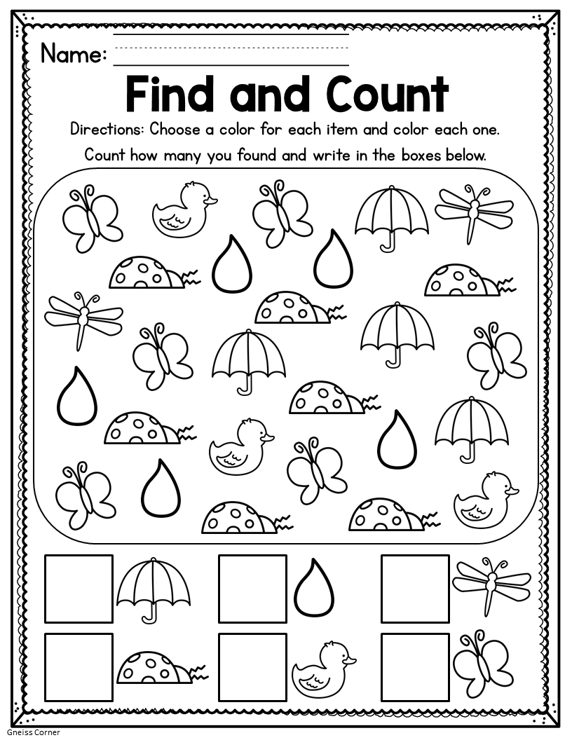 Kindergarten Spring Worksheets Printable