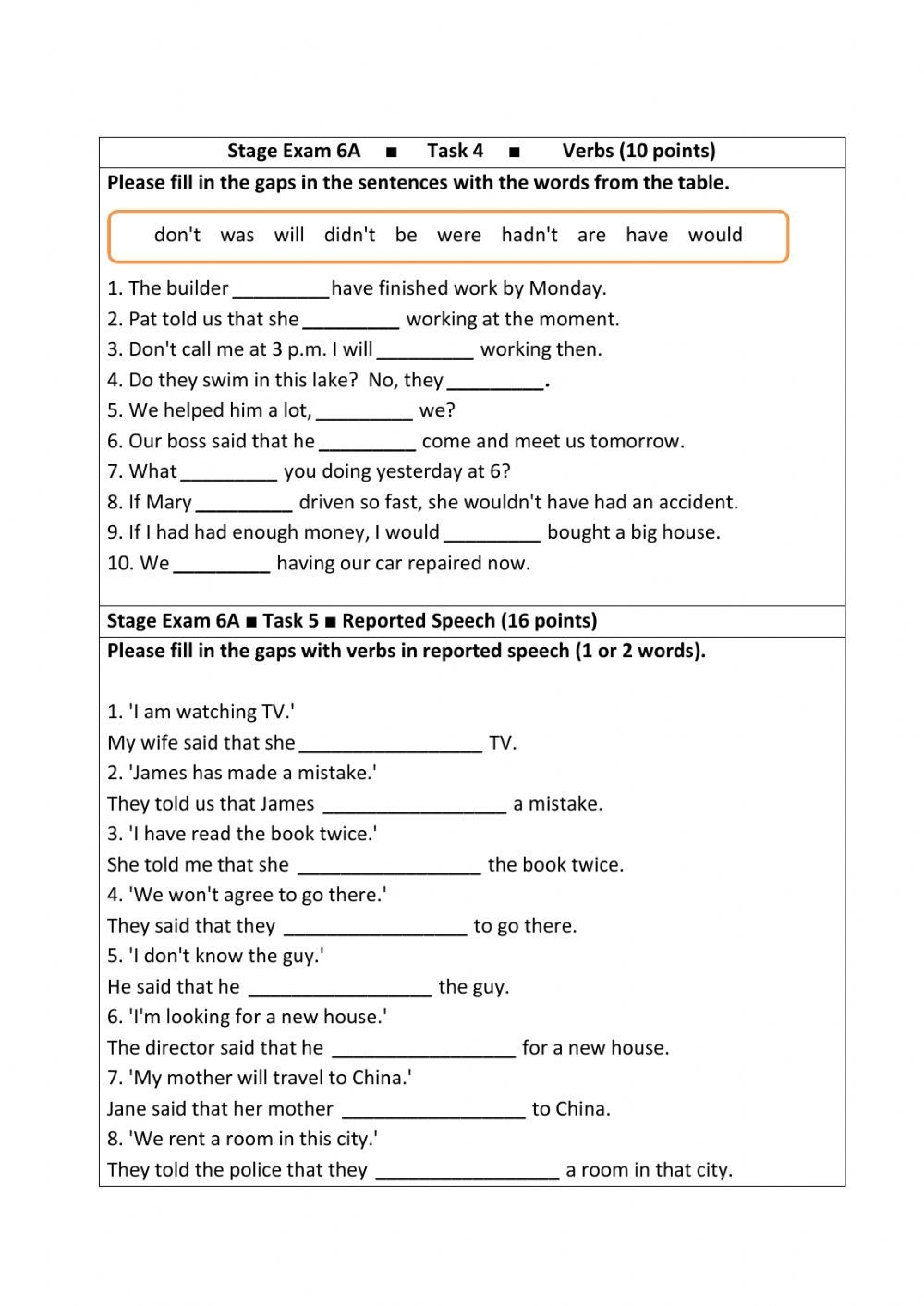 6Th Grade English Worksheets Printable