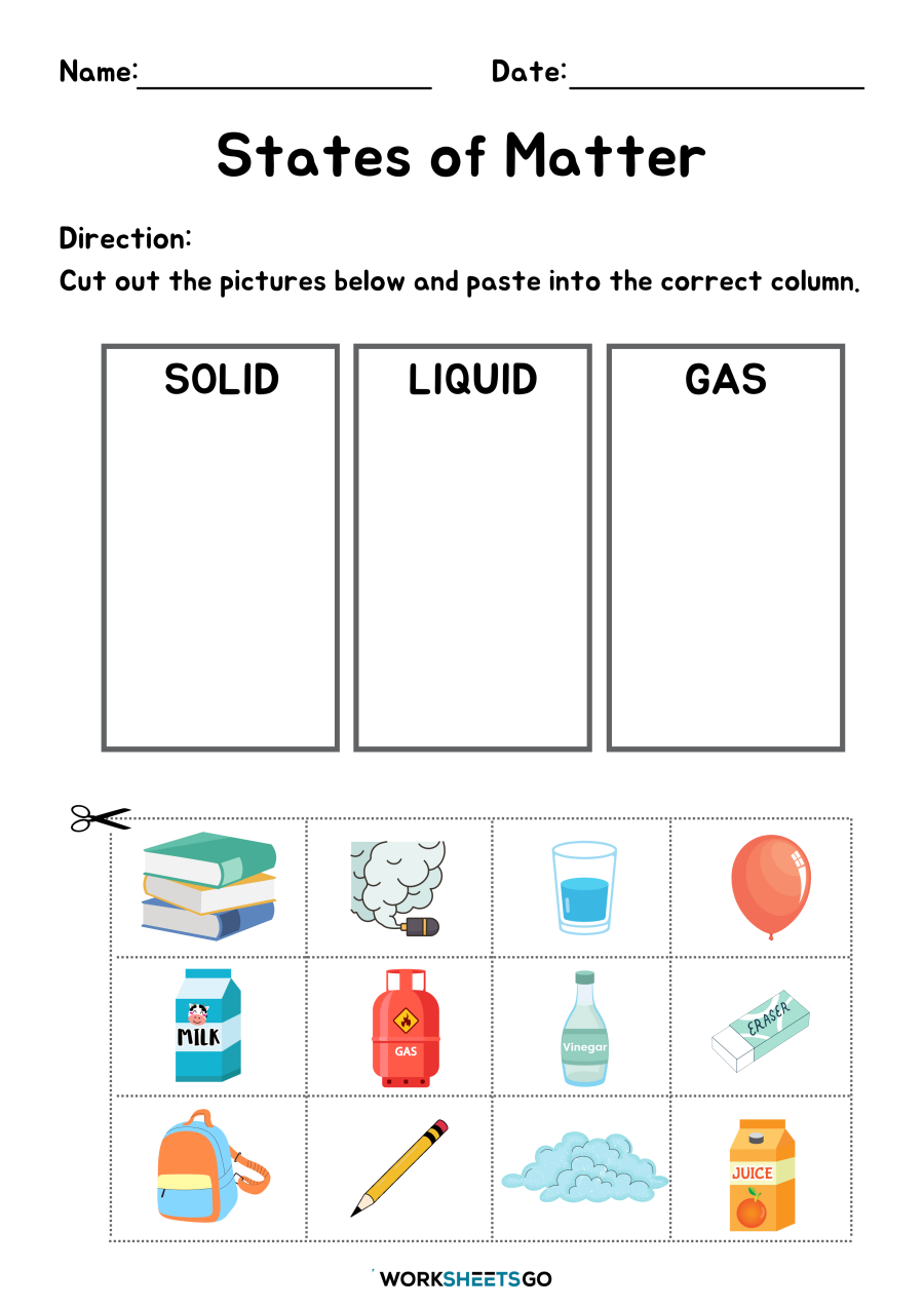 States Of Matter Worksheets WorksheetsGO