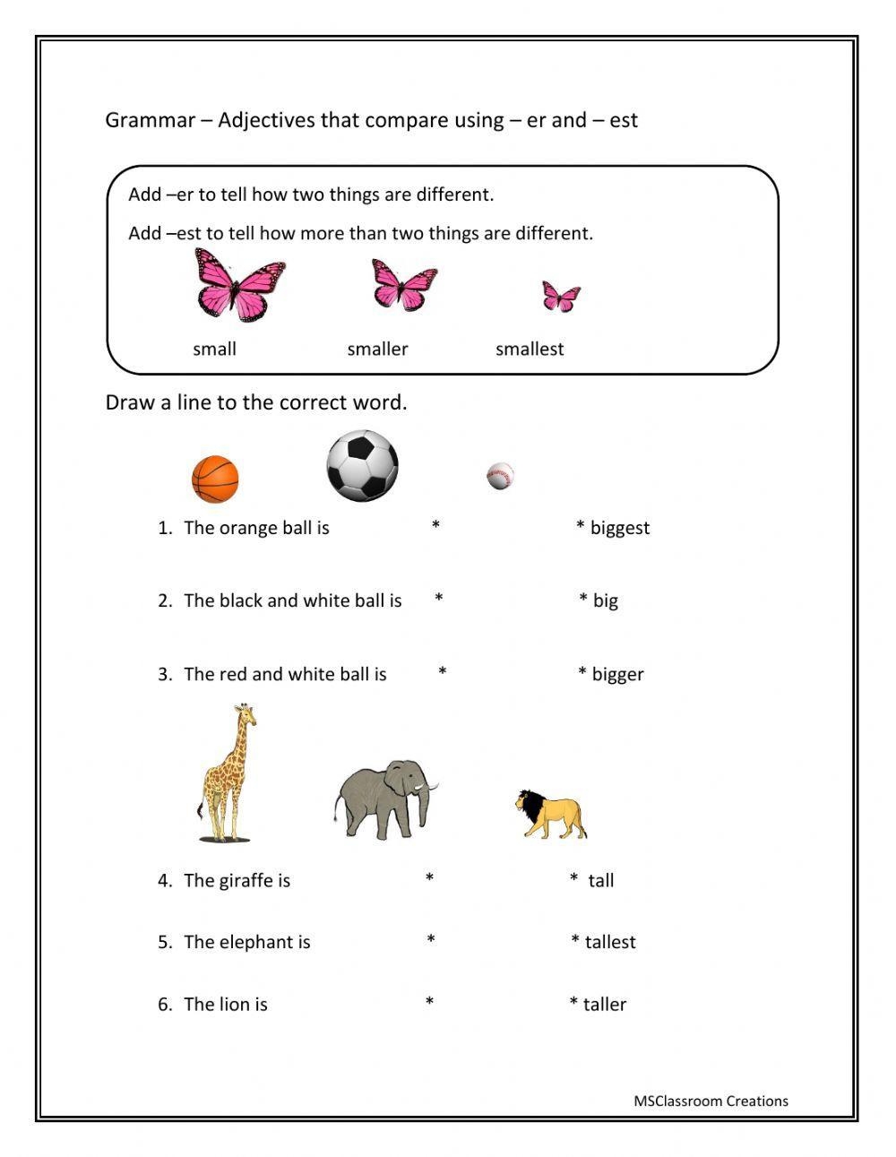 Er Est Worksheets Free Printable