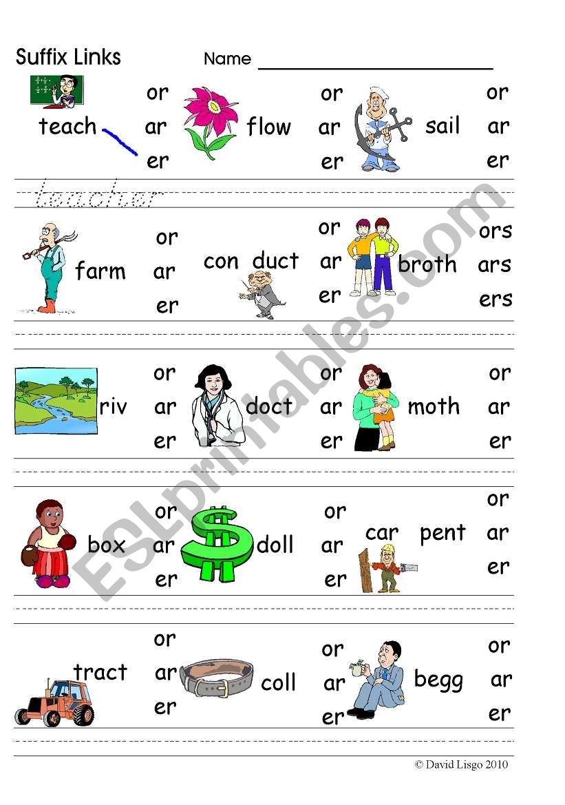 Suffixes Worksheets K5 Learning Worksheets Library