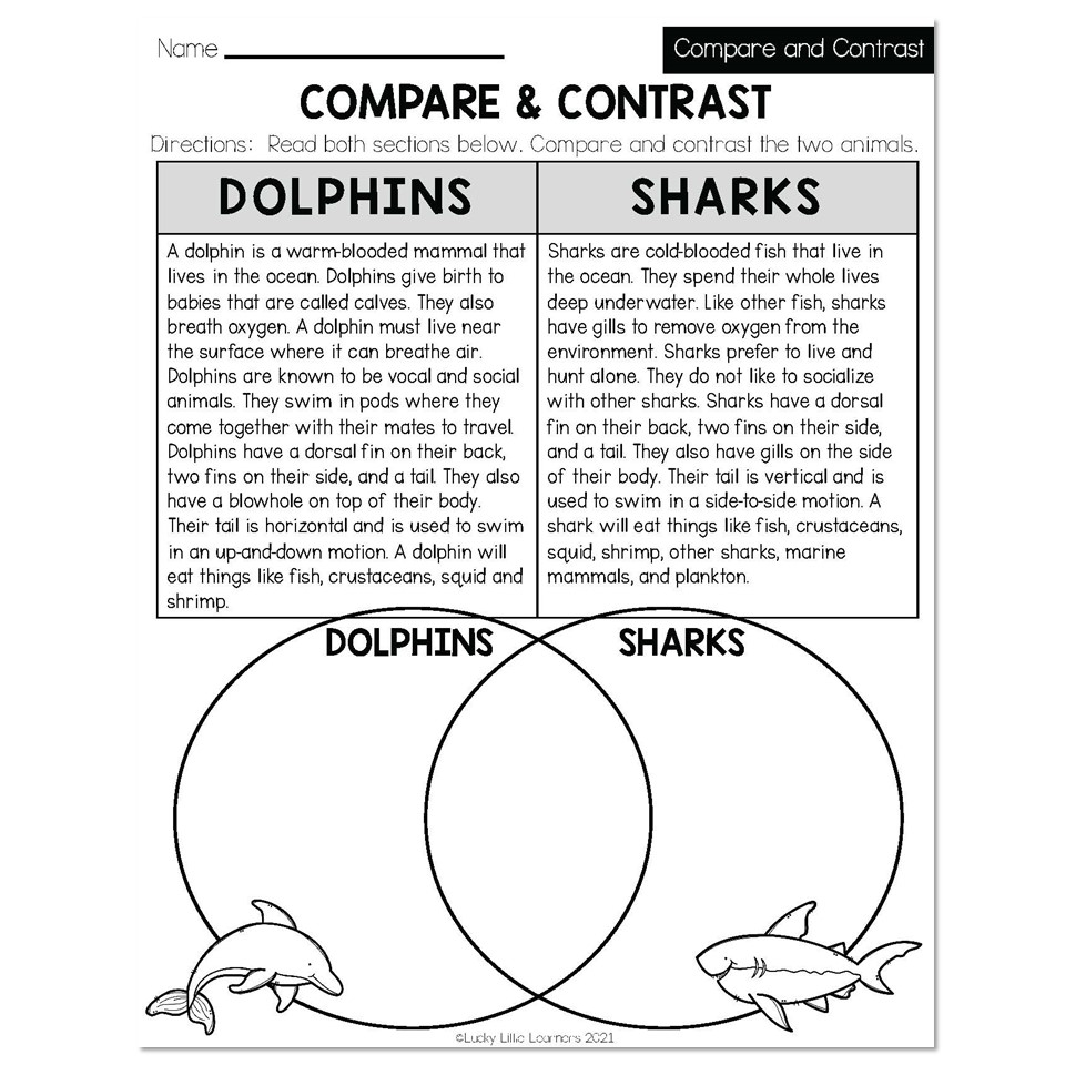 Compare And Contrast Printable Worksheets
