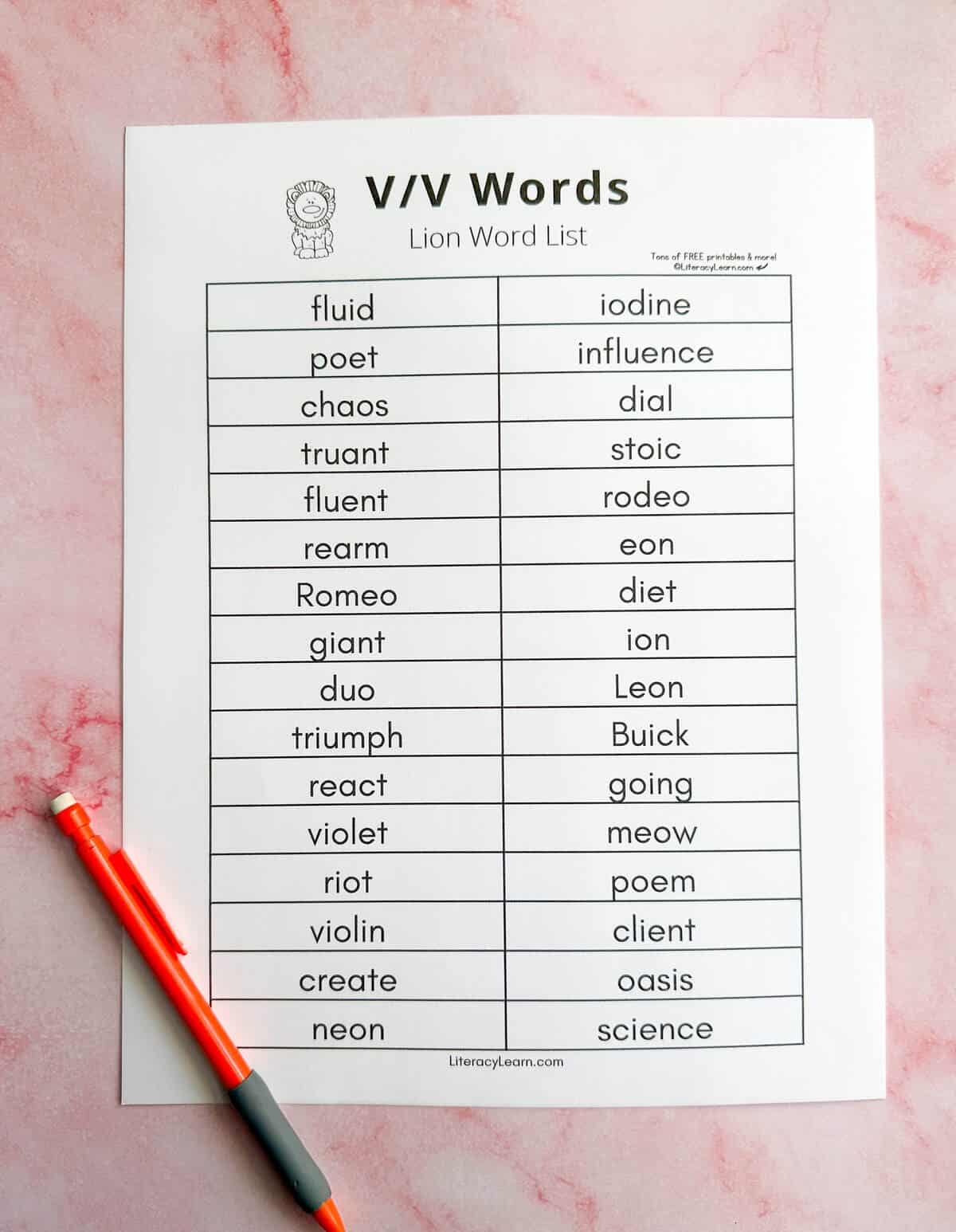 5Th Grade Phonics: Open Syllables(V/V) Printable Worksheets