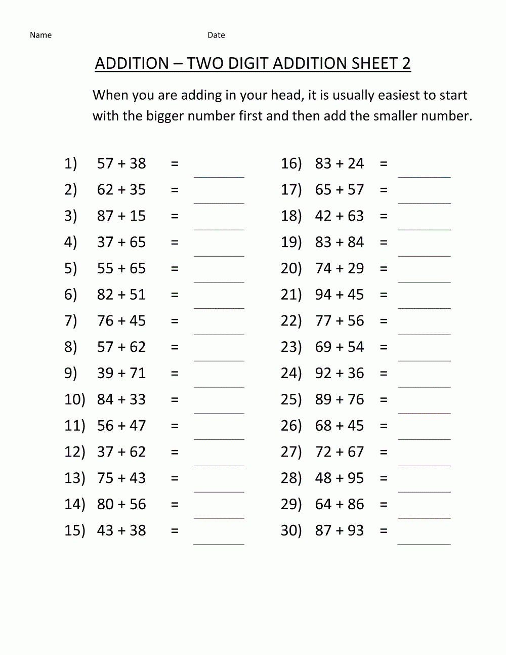 Addition With Regrouping Printable Worksheets K-5