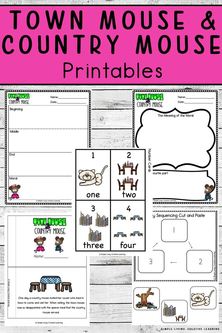 Town Mouse And Country Mouse Printables