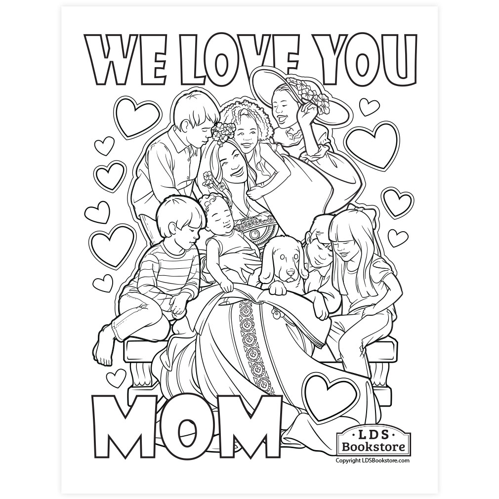 Coloring Printable Worksheets I Love You Mom