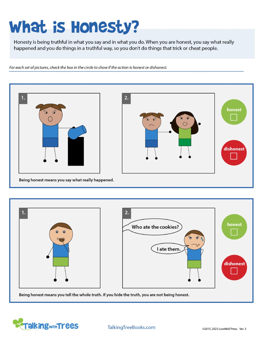 Character Education Free Printable Worksheets