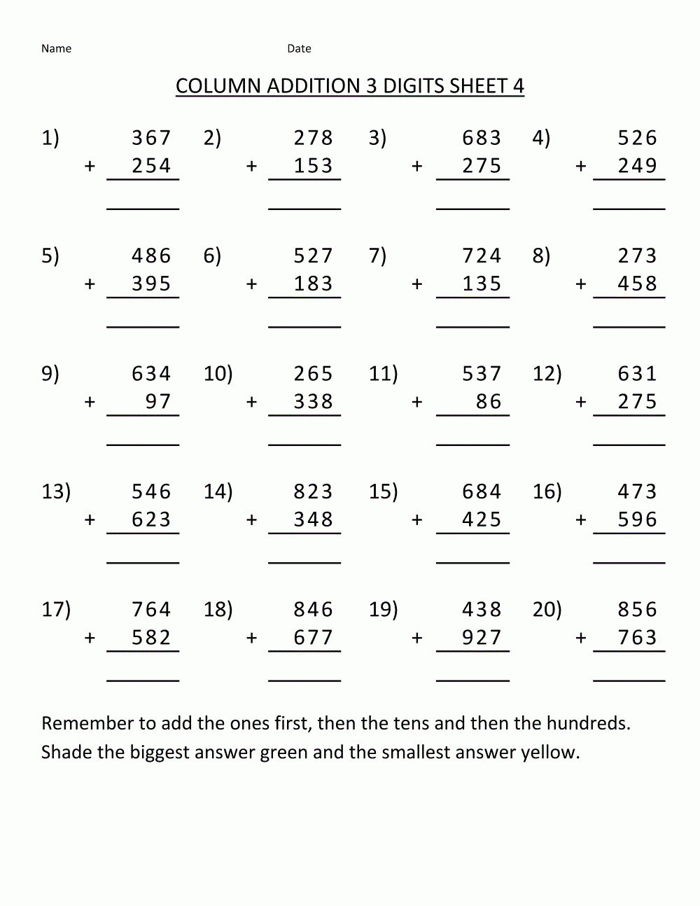 Worksheets For Grade 4