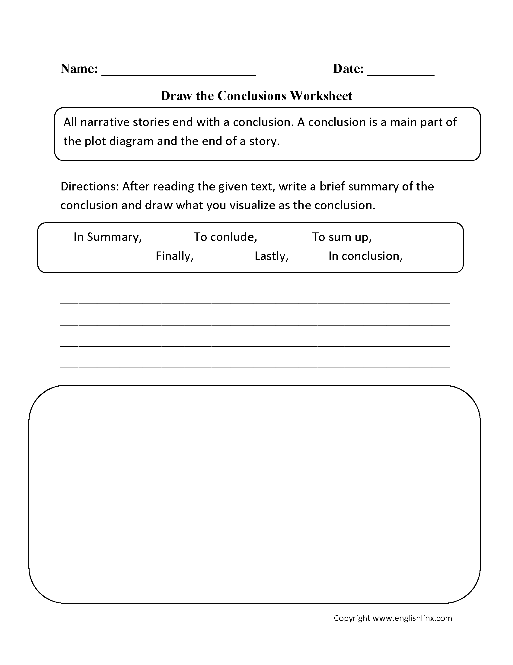 Drawing Conclusion 3Rd Grade Printable Worksheets