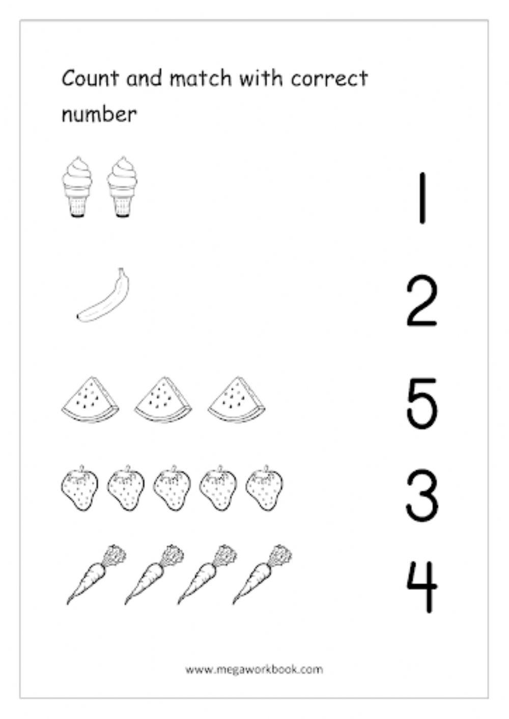 1 To 1 Correspondence Worksheets Printable