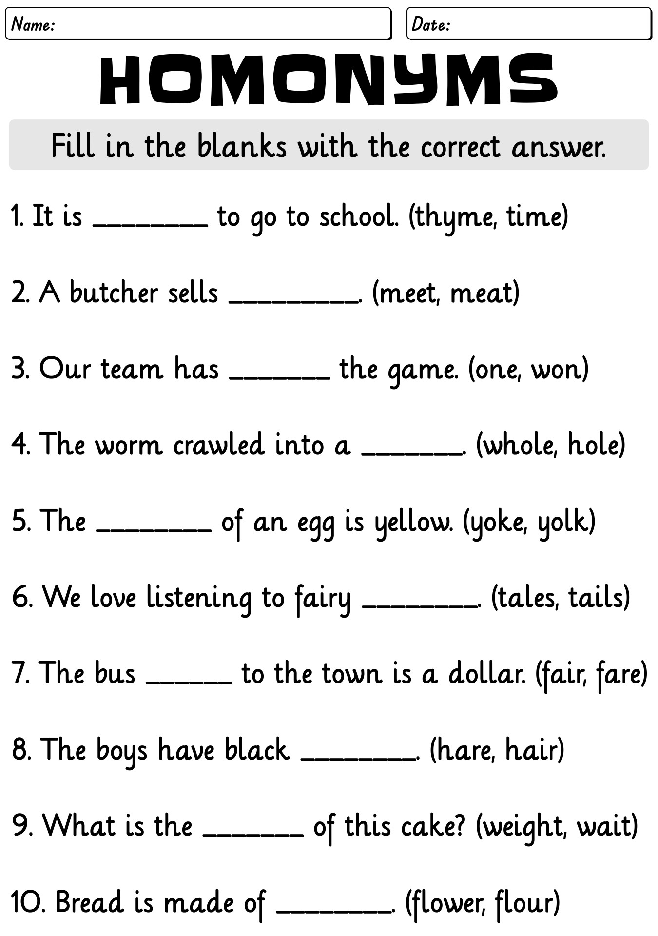 2Nd Grade Grammar Worksheets Printable