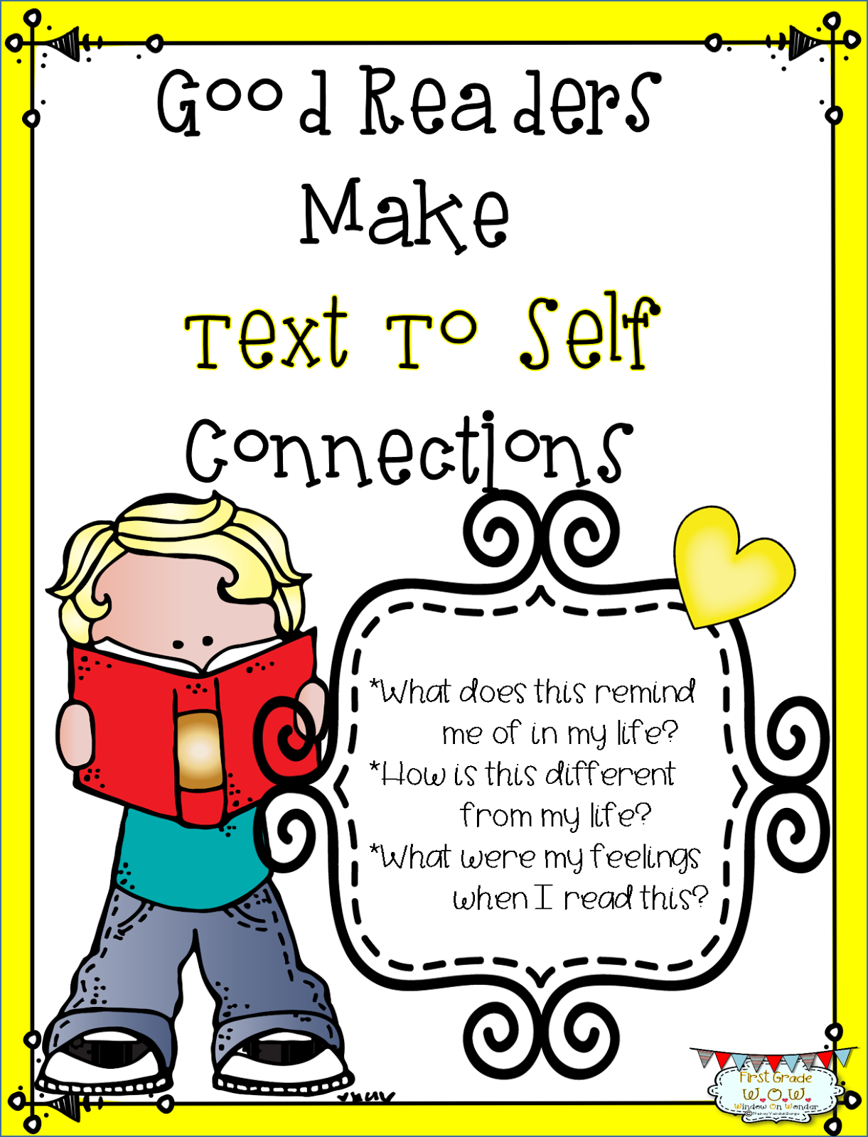First Grade Wow Text Connections With Heart