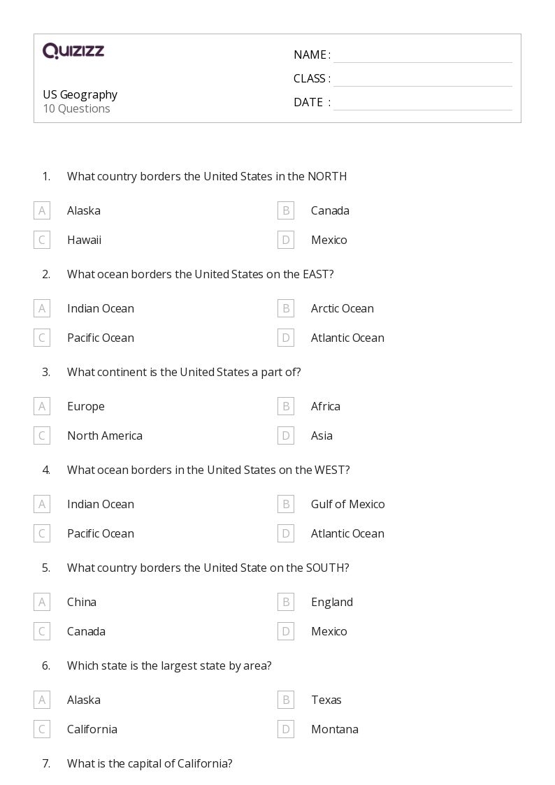 11Th Grade Social Studies Printable Worksheets