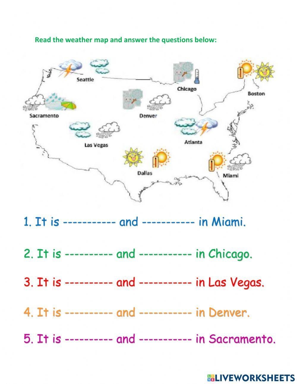 Weather Map Worksheet Live Worksheets Worksheets Library